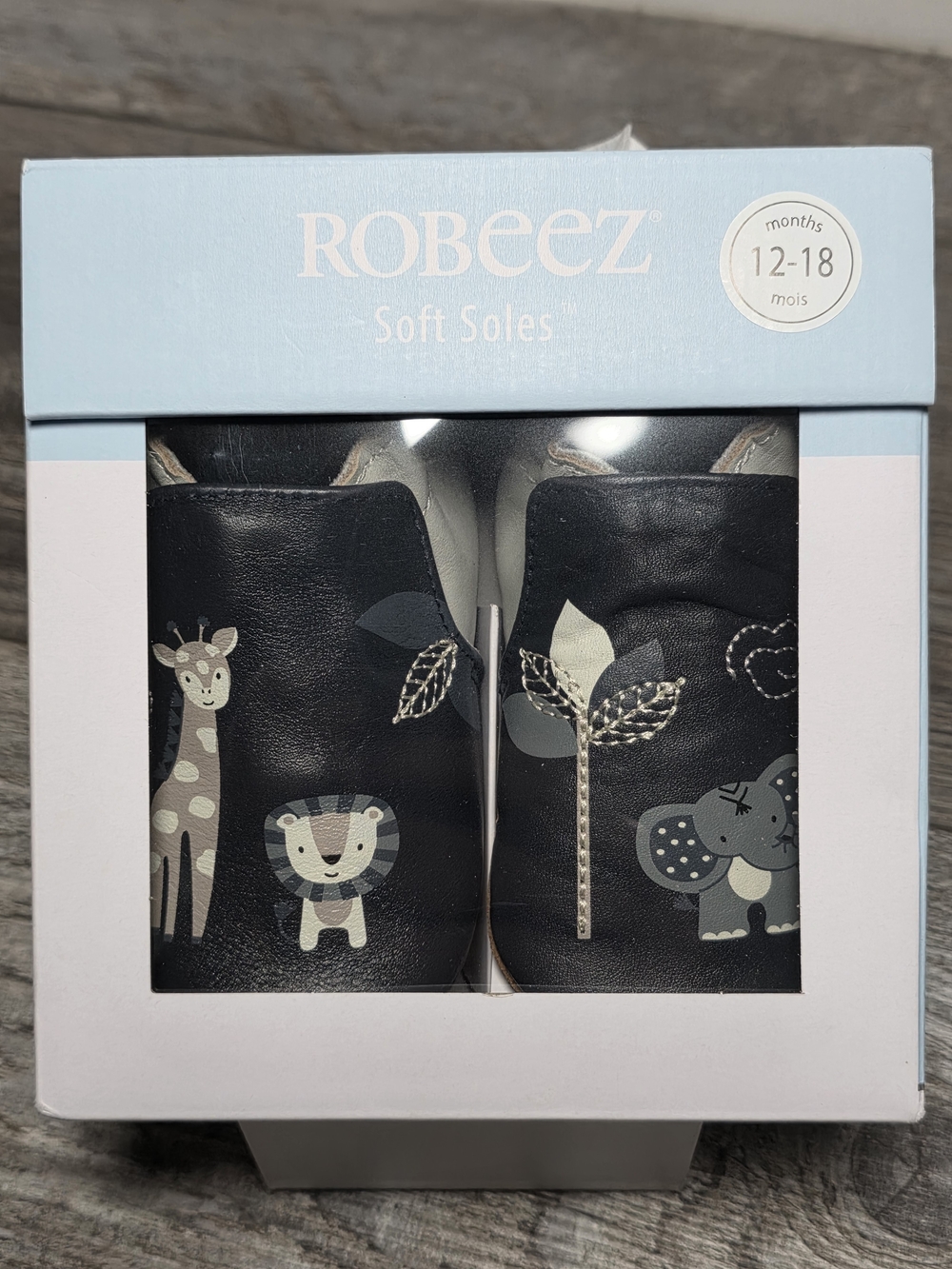 Robeez Baby 'Hello World' Soft Soles Leather Shoes Sz 12-18Months *NIB